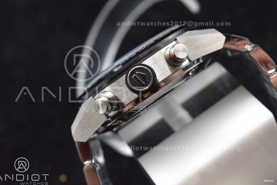 SS 01 on A1887 Chrono Best Black Calibre Dial Bracelet SS XF Strap 1:1 Edition Heuer 0209